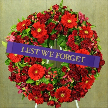 Red Gerbera Anzac Day Wreath