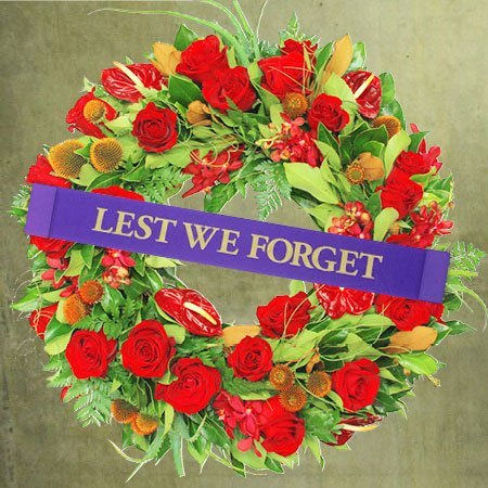 Rose and Echinacea Anzac Day Wreath