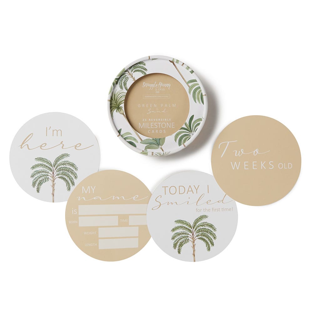 Green Palm and Sand Reversible Milestone Cards