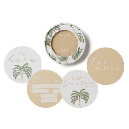 Green Palm and Sand Reversible Milestone Cards