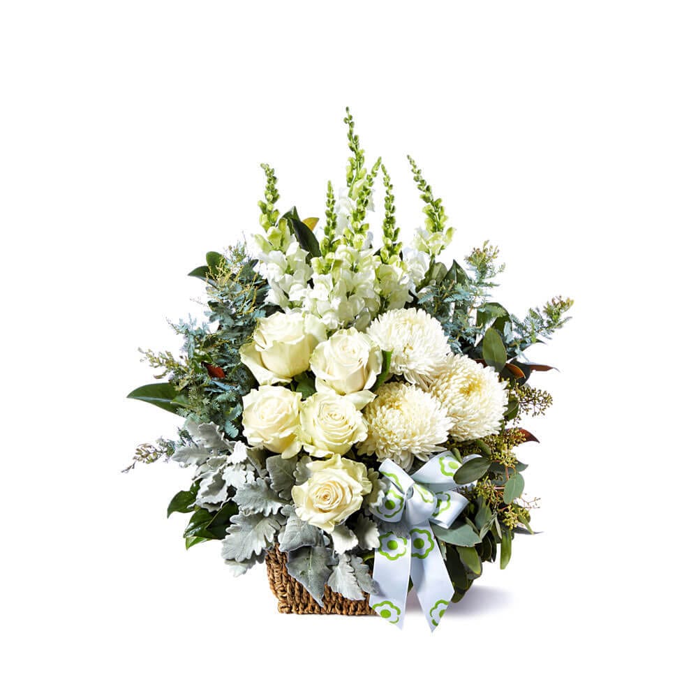 Pure White Flower Basket