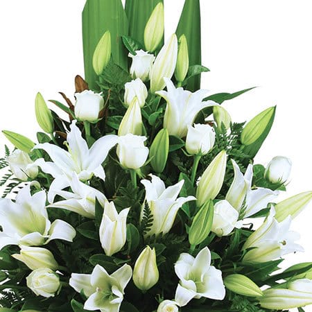 Classical White Funeral Flowers Delivered Sydney