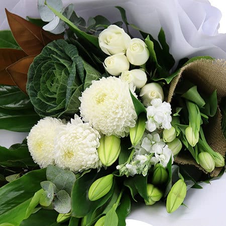 Lush White Flower Bouquet Delivery