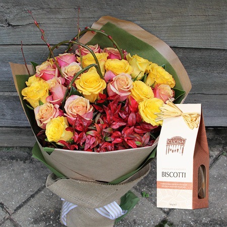 Autumn Roses with Hazelnut Biscotti (Sydney Only)
