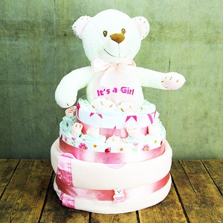 Baby Bear Nappy Cake (Pink or Blue)
