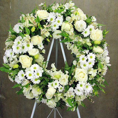 Classic White Funeral Wreath