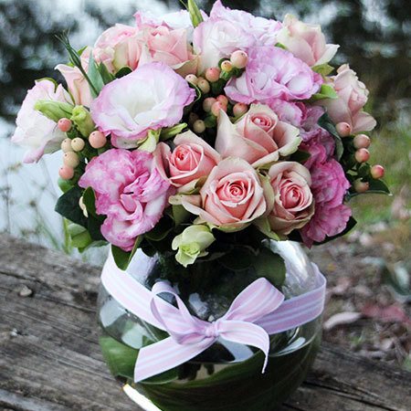 Pastel pink flower arrangement