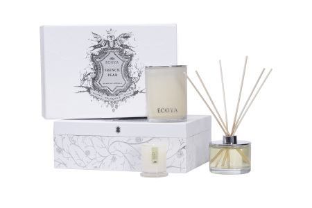 French Pear Ecoya Gift Box: Madison Candle, Reed Diffuser & Mini Metro Candle