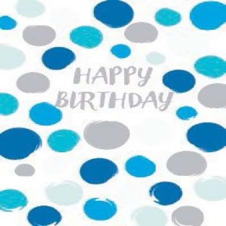 Gift Card Happy Birthday Blue Spots