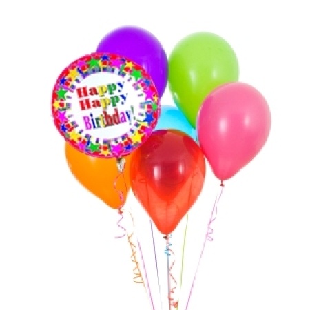 Happy Birthday latex balloon bouquet with 1 foil balloon