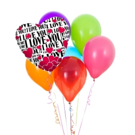I love you latex balloon boquuet with 1 foil balloon