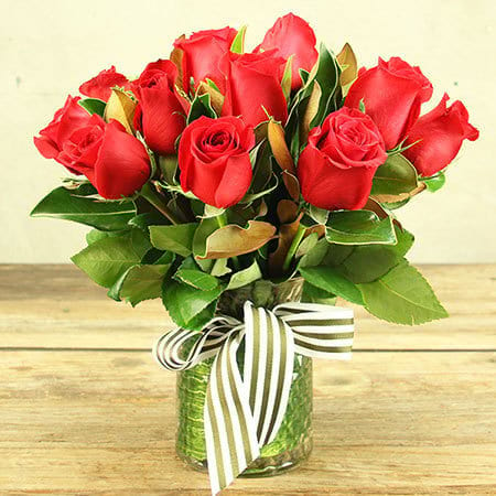 Lucky in Love Red Roses Delivered in Vase