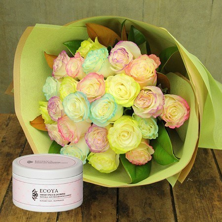 Marshmallow Rose Bouquet with Free Candle (Sydney Only)