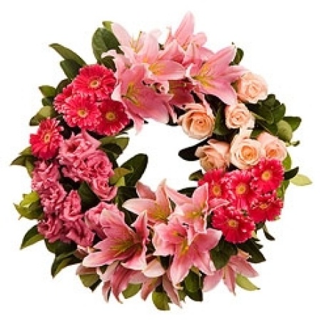 Pink Sympathy Wreath