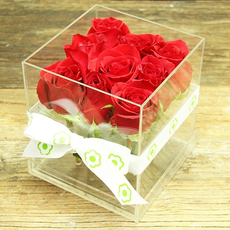 Romantic Red Rose Cube Delivered in Sydney