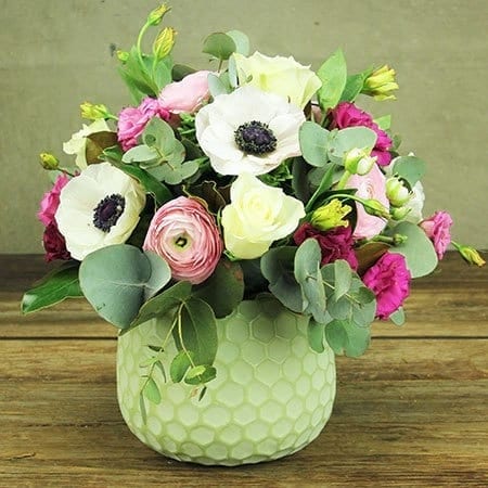 Sweet As Spring Honeycomb Pot of Pastel Blooms Delivered in Sydney