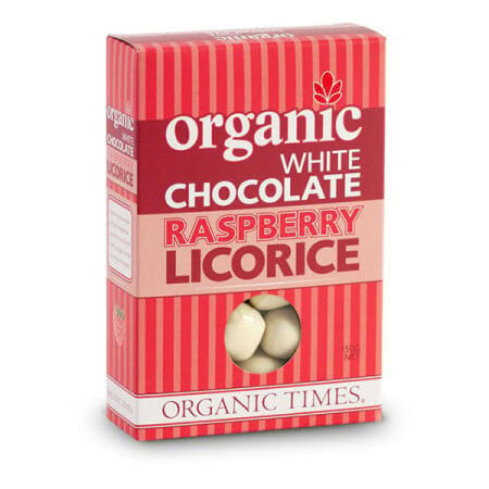 Organic White Choc Raspberry Licorice