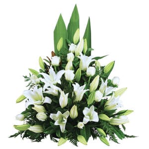 Classical White Funeral Flowers