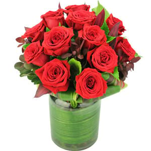 Valentines Colombian rose vase