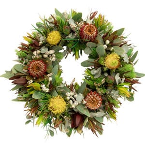 Earthy Native Funeral Wreath Delivered Sydney