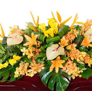 Funeral Casket Flowers - Tropical Citrus