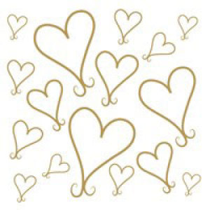 Gift Card Gold Hearts