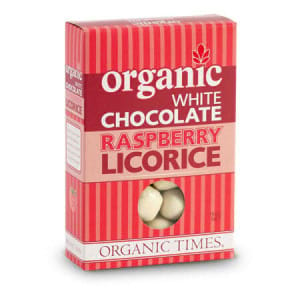 Organic White Choc Raspberry Licorice