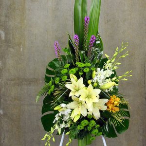 White Lily Funeral Flower Tribute