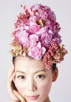 pink floral headpiece