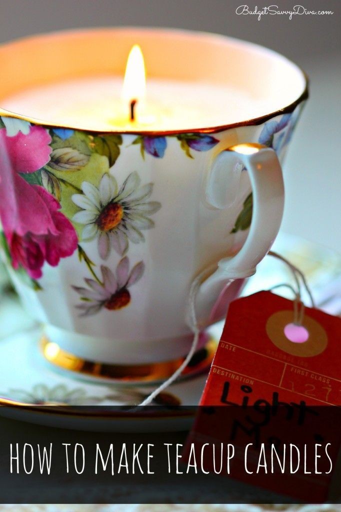 Vintage Tea Cup Candles for Mothers Day DIY
