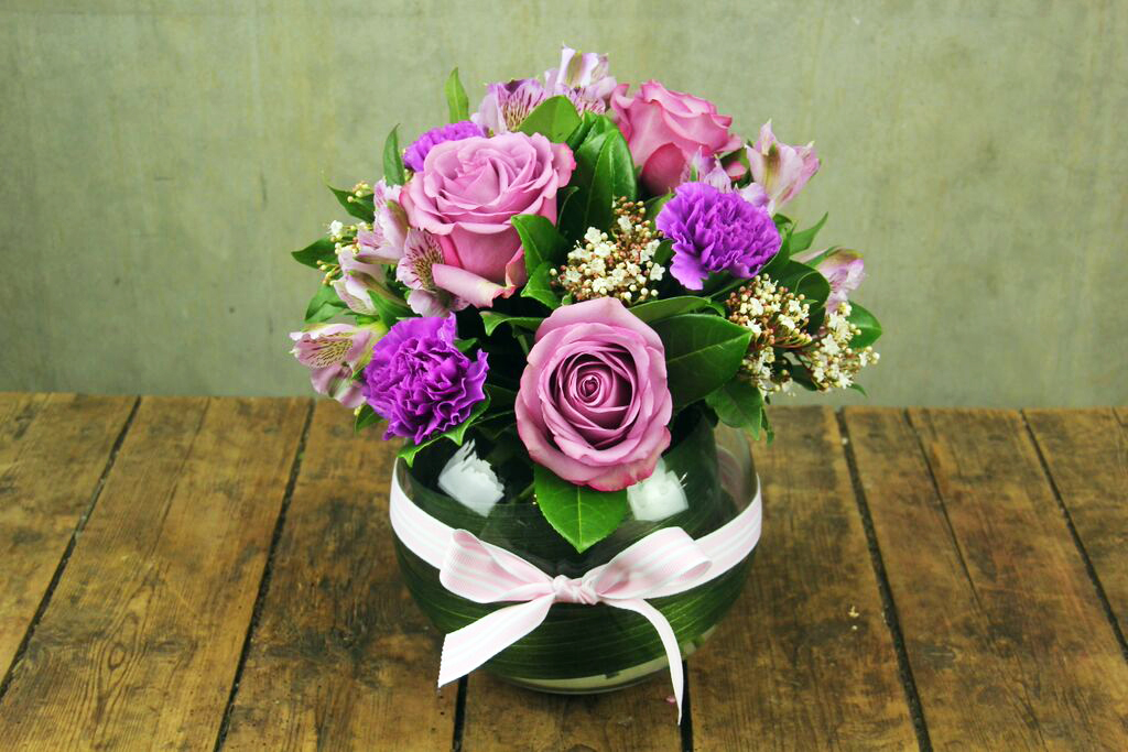 purple and pink posy vase blog
